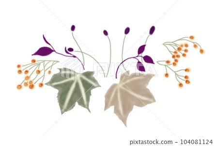 autumn leaves and fruits 104081124