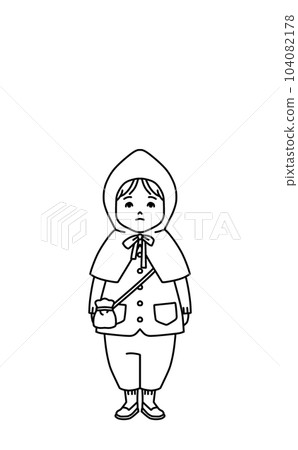 war child disaster prevention hood line drawing black japan 104082178