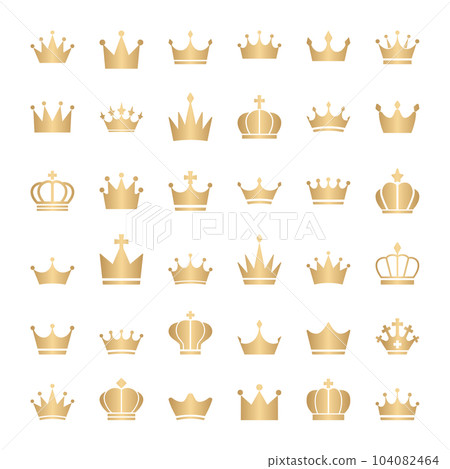 Crown / icon / vector / illustration set / gold / material / ranking 104082464
