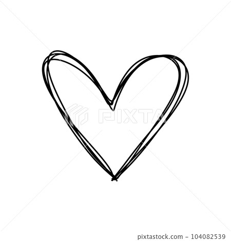 Outline, line, icon, element, set, art, time, love, heart, minimal, hand draw 104082539