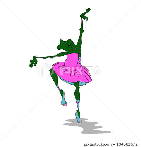 Illustration Of A Dancing Ballerina Chameleon,... - Stock Illustration ...