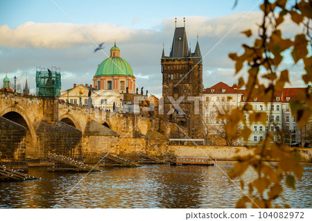 landscape in evening in autumn in Prague, Czech Republic 104082972