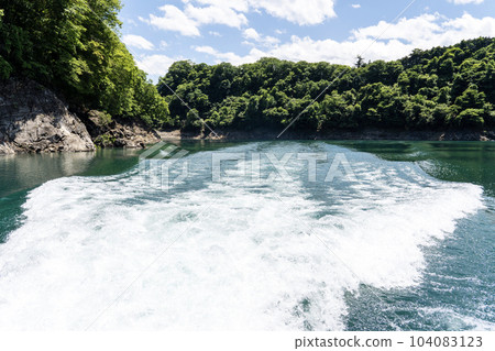 Miyagase Dam Lake View from the pleasure boat Miya Maru 104083123