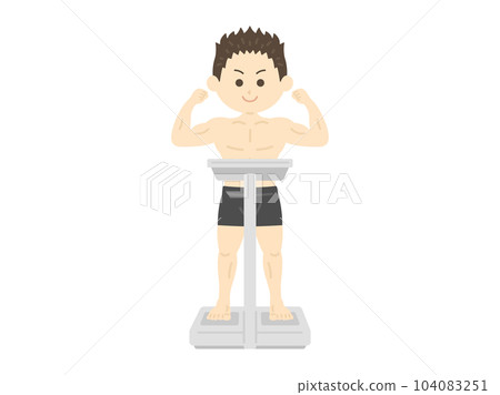 一名男子為拳擊比賽舉重的插圖 104083251