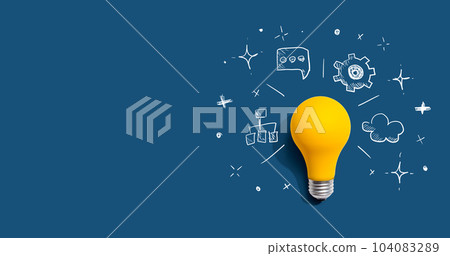 Brainstorming concept with a light bulb 104083289