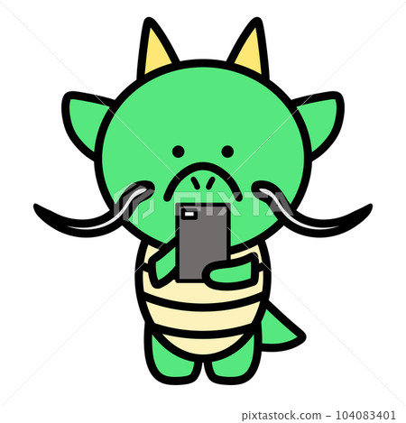 龍操作智能手機的插圖 104083401