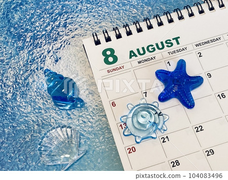 August calendar (sea, shell) August calendar (sea, shell) 104083496