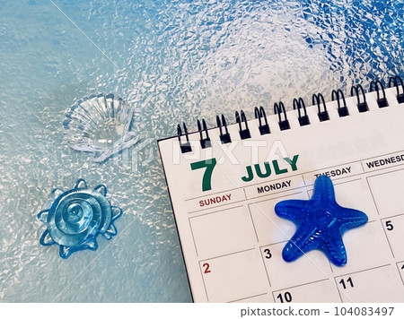 July calendar (sea and shells) July calendar (sea and shells) 104083497