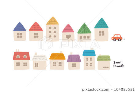 Set of colorful small houses Set of colorful small houses 104083581