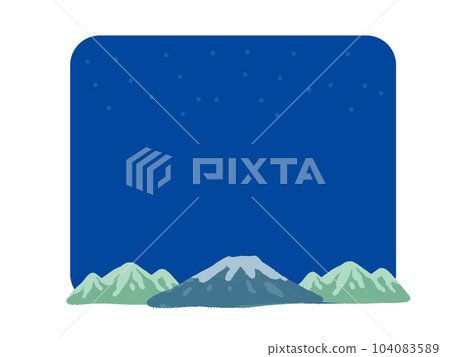 富士山夜空框手繪風格 富士山夜空框手繪風格 104083589