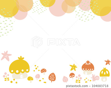 Cute autumn townscape background banner in Scandinavian style 104083718