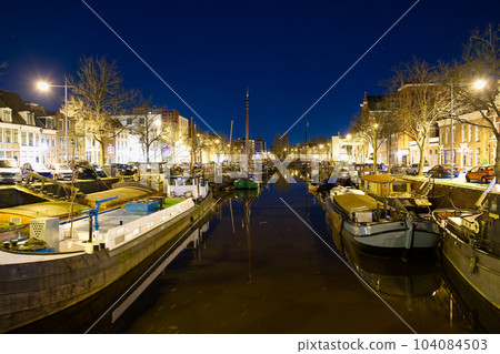 Groningen, Netherlands night Cityscape photographed at night. Groningen during a clear evening. 104084503