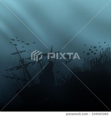Dark underwater background 104085068