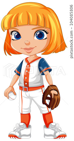 Orange hair colour girl baseball player Orange hair colour girl baseball player 104085806