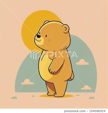 Illustration cute teddy bear sunbathe on beach in sunny day Created with Generative AI technology. 104086924