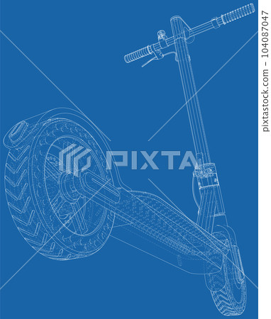 Vector Illustration of Scooter. The layers of visible and invisible lines are separated. EPS10 format 104087047