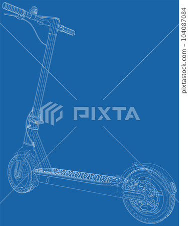 Electric scooter vector illustration line isolated. Eco alternative transport Electric scooter vector illustration line isolated. Eco alternative transport 104087084