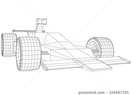 Model speed car. Wire-frame. EPS10 format. Vector rendering of 3d 104087195