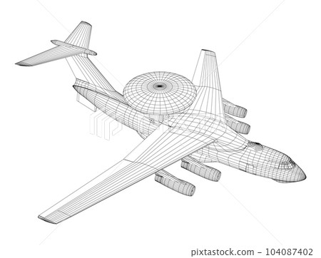 Isometric AWACS Airplane, Radar Aircraft, Military Air Force Plane Isometric AWACS Airplane, Radar Aircraft, Military Air Force Plane 104087402