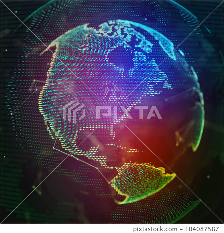 Earch globe, world map point, line, composition representing global, network connection Earch globe, world map point, line, composition representing global, network connection 104087587
