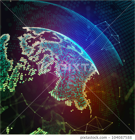 Global network connection. Concept of dot and line composition of global business world map 104087588
