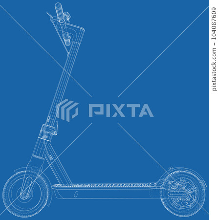 Electric scooter vector illustration line isolated. Eco alternative transport Electric scooter vector illustration line isolated. Eco alternative transport 104087609