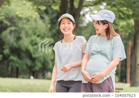 孕期運動散步有氧運動散步說話孕婦媽媽朋友們 孕期運動散步有氧運動散步說話孕婦媽媽朋友們 104087623