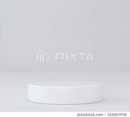Round white stage podium for presentation. 3d illustration Round white stage podium for presentation. 3d illustration 104087636