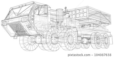 Mobile missile system. The layers of visible and invisible lines are separated. EPS10 format. Vector created of 3d Mobile missile system. The layers of visible and invisible lines are separated. EPS10 format. Vector created of 3d 104087638