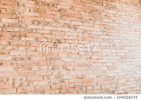 Old brick wall for background. Orange brick wall, under construction. Architecture textures 104088035