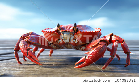 Giant crab, marine animal protection, tourist concept, for advertising and restaurant menu 104088381