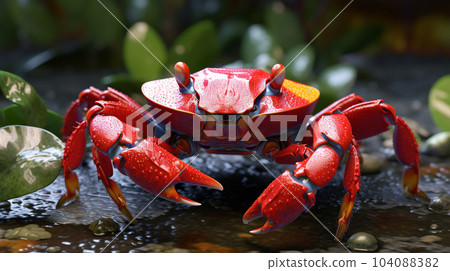 Giant crab, marine animal protection, tourist concept, for advertising and restaurant menu Giant crab, marine animal protection, tourist concept, for advertising and restaurant menu 104088382