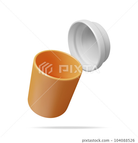 3D Plastic Pill Bottles Isolated. 104088526