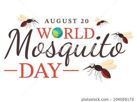 World Mosquito Day Vector Illustration on 20 August with Midge Can Cause Dengue Fever and Malaria in Flat Cartoon Hand Drawn Background Templates 104089178
