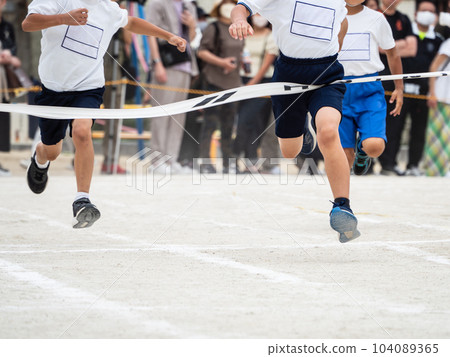 Athletic meet foot race goal tape 104089365