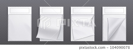 Mockup of fabric swatches, textile samples Mockup of fabric swatches, textile samples 104090078