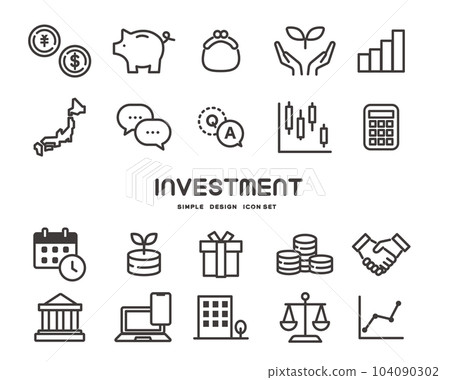 Vector illustration material of icons related to investment and stocks / money / fund Vector illustration material of icons related to investment and stocks / money / fund 104090302