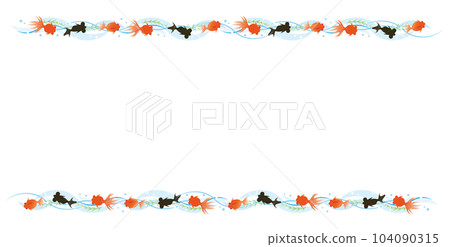 Summer material goldfish background line frame top and bottom 104090315