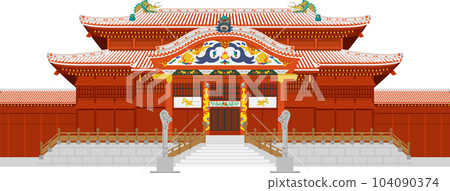 An image illustration of the main hall of Shurijo Castle in Okinawa Prefecture 104090374