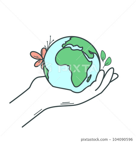 Earth in human hand, concept 104090596