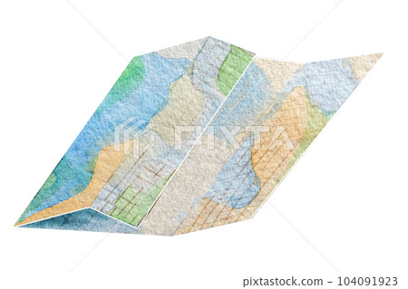 Watercolor illustration city map, earth map. Travel set 104091923