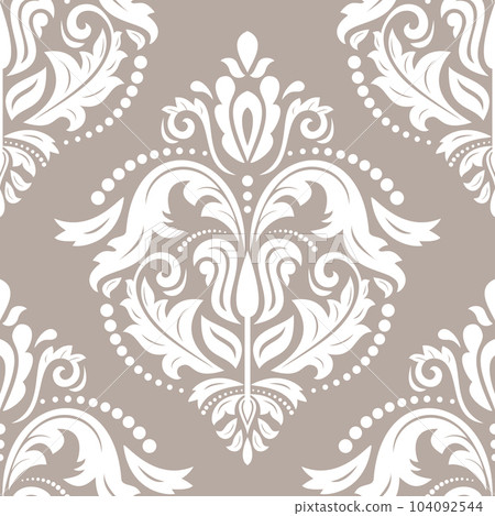 Orient Damask Seamless Vector Background With Arabesques 104092544