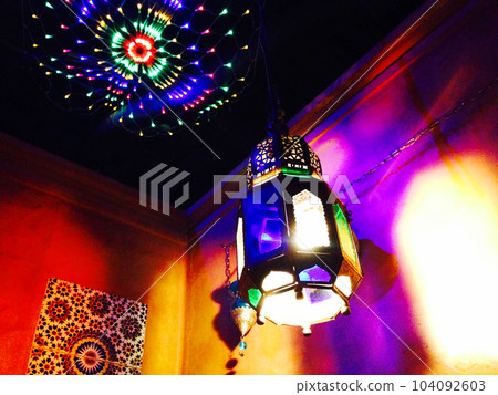 colorful lighting lamps in the room colorful lighting lamps in the room 104092603