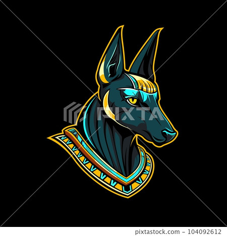 Ai generated egyptian god anubis mascot. Character symbolizing death, mummification, and the afterlife. Isolated powerful deity with head of jackal exudes authority and mystery for club or society Ai generated egyptian god anubis mascot. Character symbolizing death, mummification, and the afterlife. Isolated powerful deity with head of jackal exudes authority and mystery for club or society 104092612