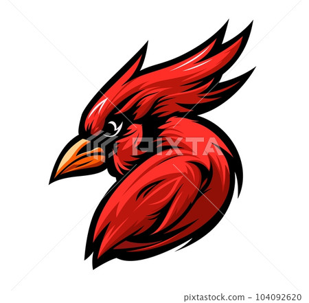 Cardinal school mascot. Vector of cardinal school mascot