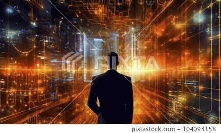 商人操作數字界面“AI 生成的圖像” 商人操作數字界面“AI 生成的圖像” 104093158