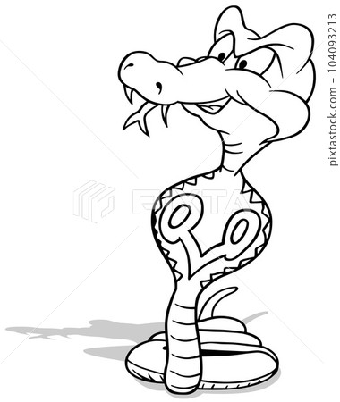 Drawing of An Erect Cobra Drawing of An Erect Cobra 104093213