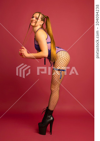 Dancing for adults. Image of sexy pole dancer Dancing for adults. Image of sexy pole dancer 104094238