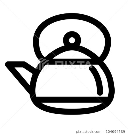 Line style icons representing dishes, kettles and kettles Line style icons representing dishes, kettles and kettles 104094589