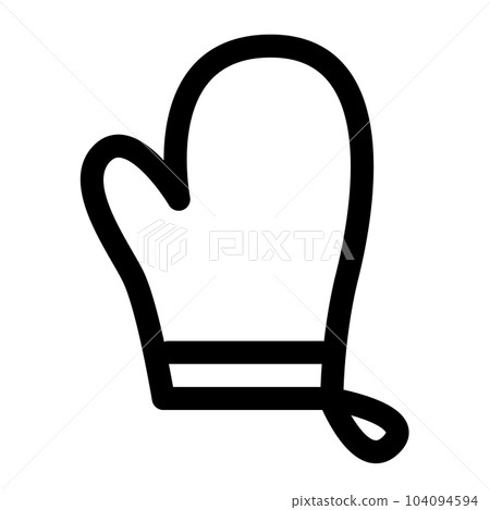 代錶盤子、連指手套和隔熱墊的線條樣式圖標 104094594